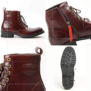 Amazon | [デグナー] シフトガード付レザーZIPブーツ LEATHER